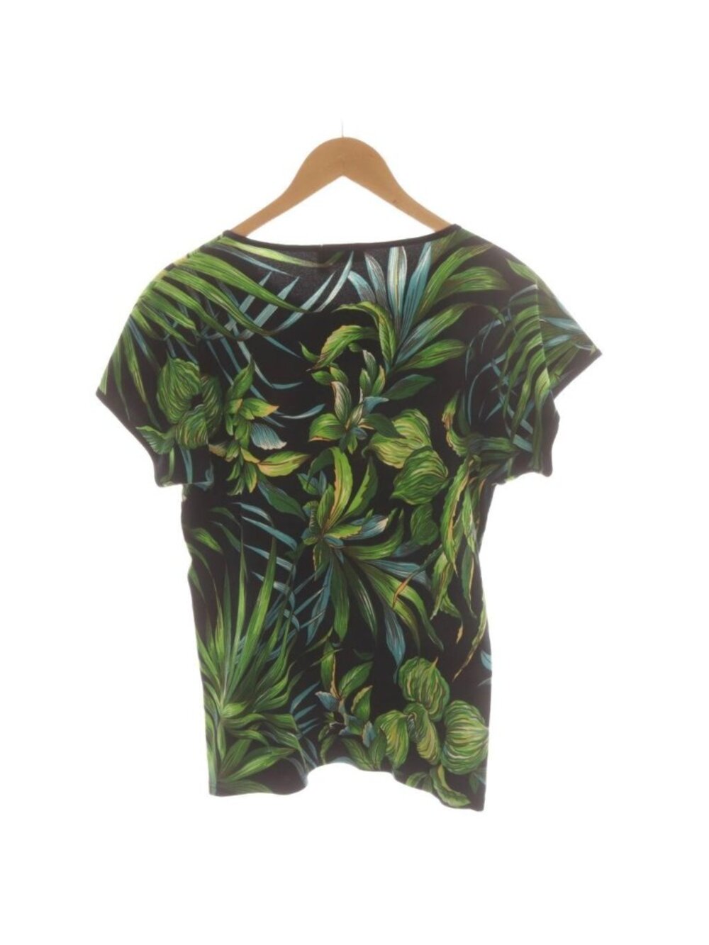 Gucci T-Shirt Short Sleeve Black Green Lion Print Botanical Pattern - Picture 2 of 6